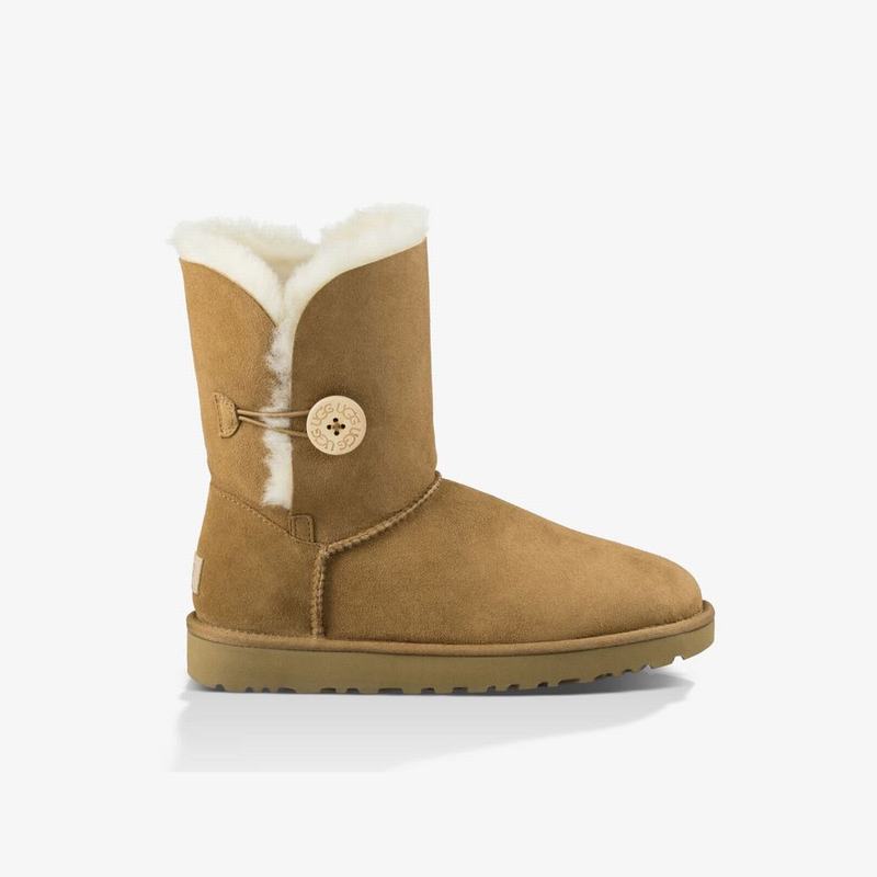 Bottes Classic UGG Bailey Button II Femme Marron Soldes 121OLNCG